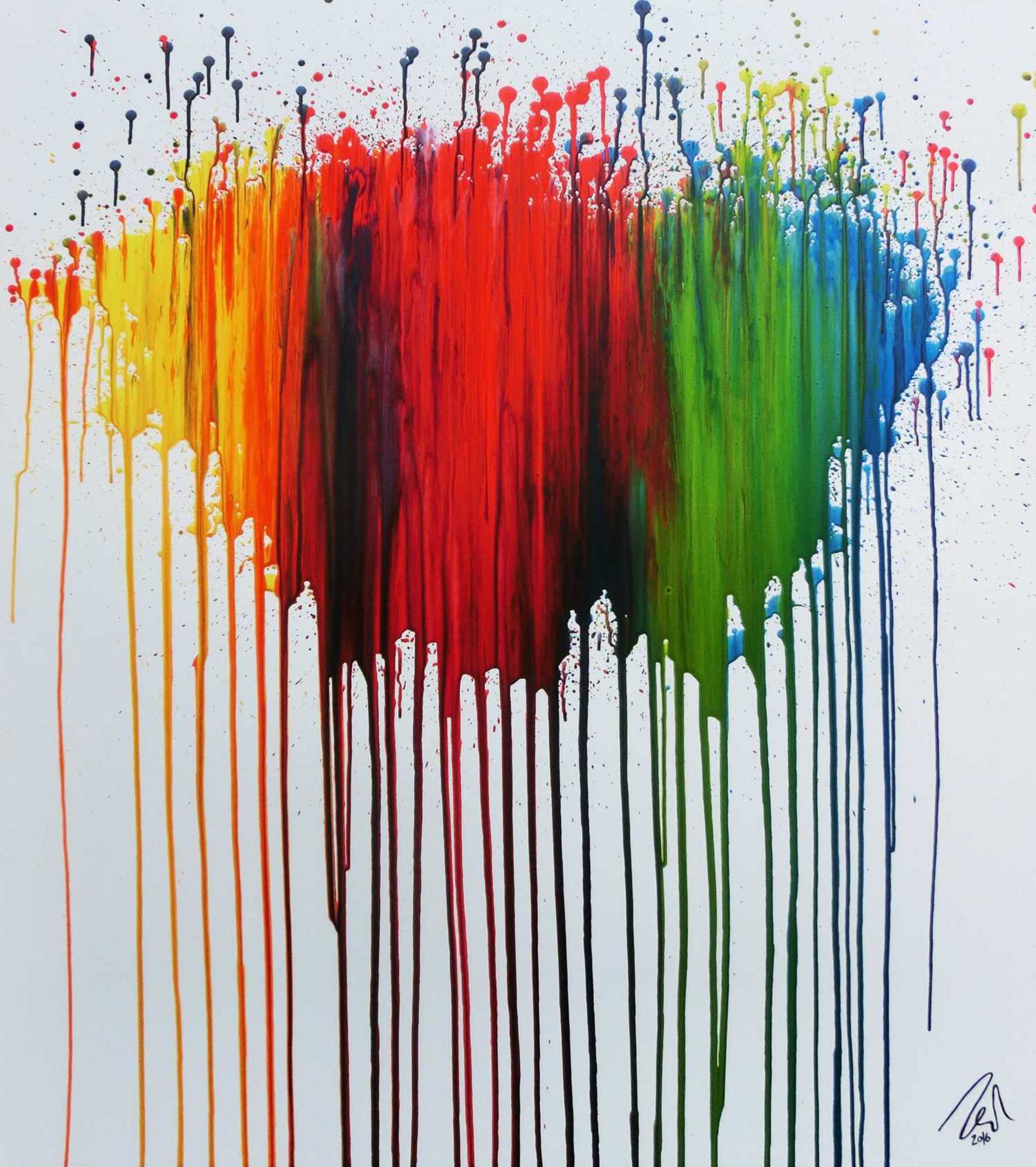 Abstraktes Gemälde bunt moderne zeitgenössisch viele Farben