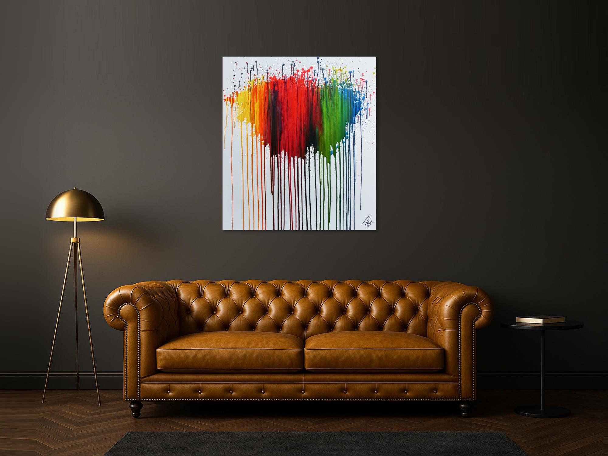 Abstraktes Gemälde bunt moderne zeitgenössisch viele Farben