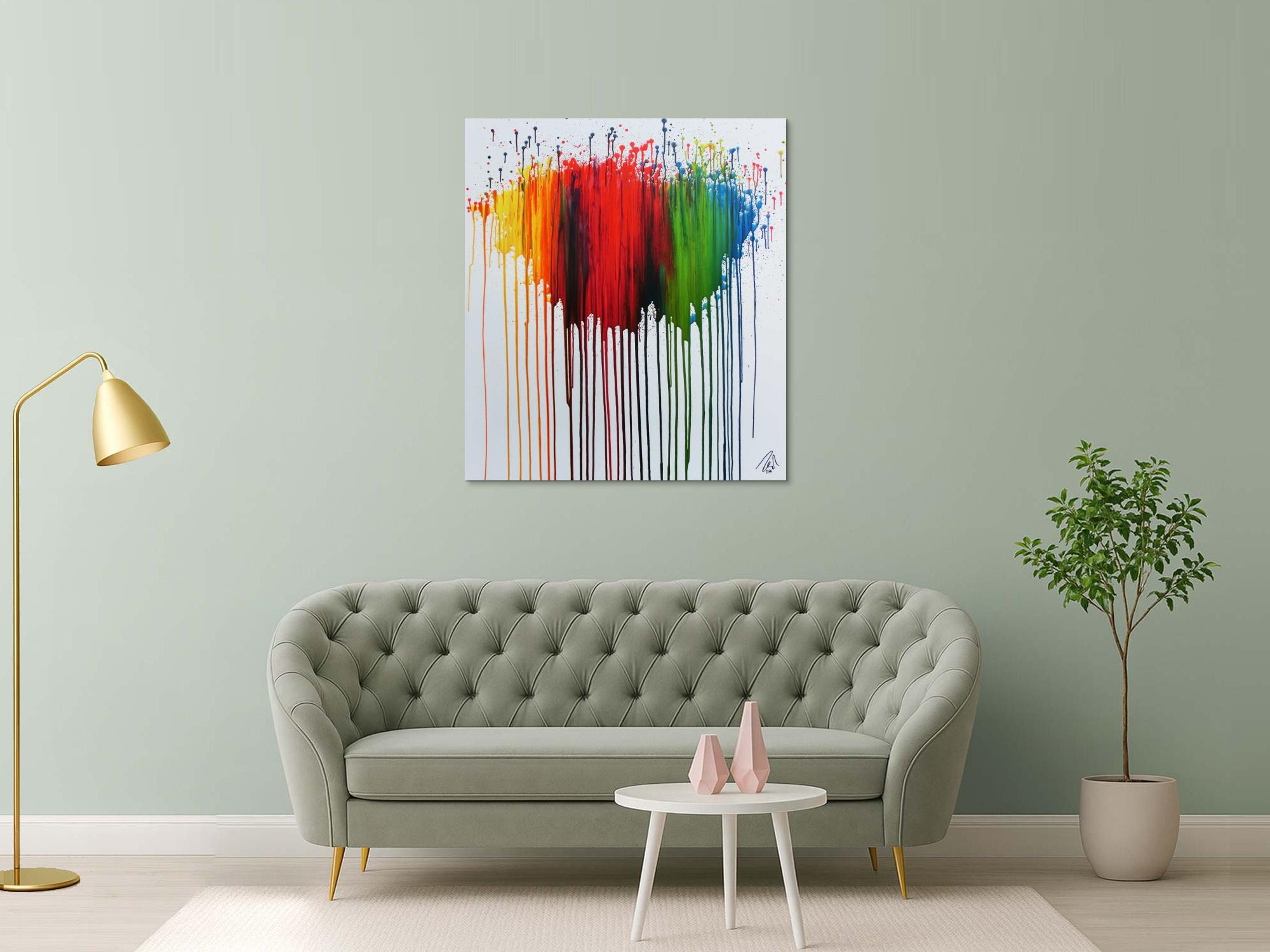 Abstraktes Gemälde bunt moderne zeitgenössisch viele Farben