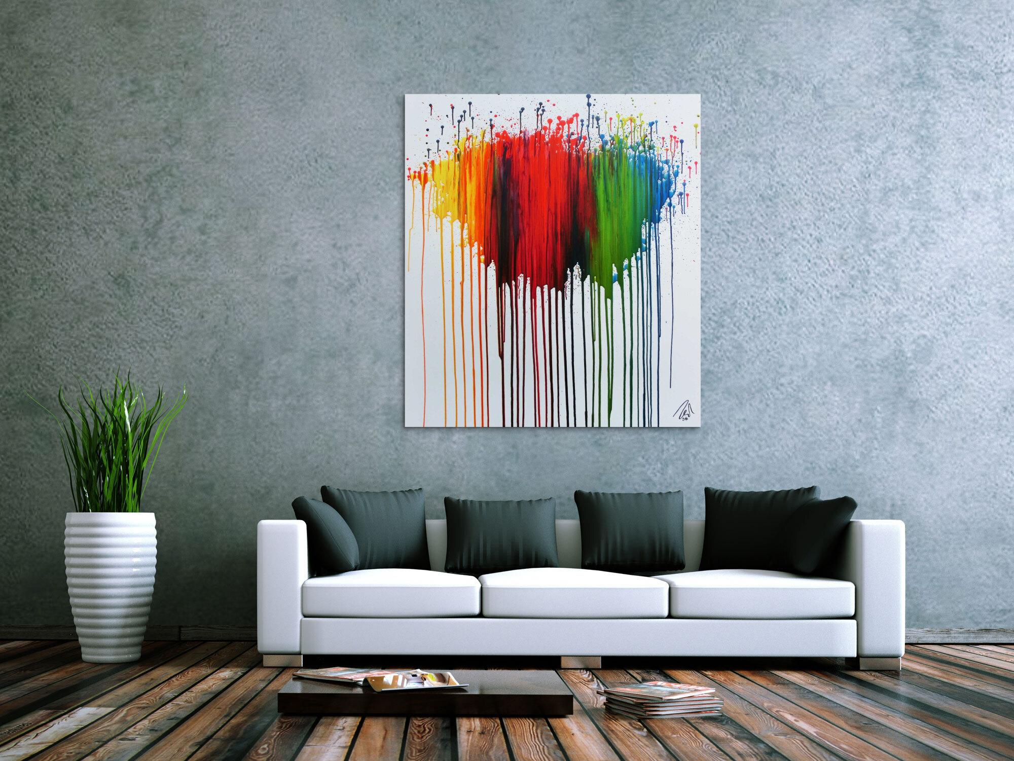 Abstraktes Gemälde bunt moderne zeitgenössisch viele Farben