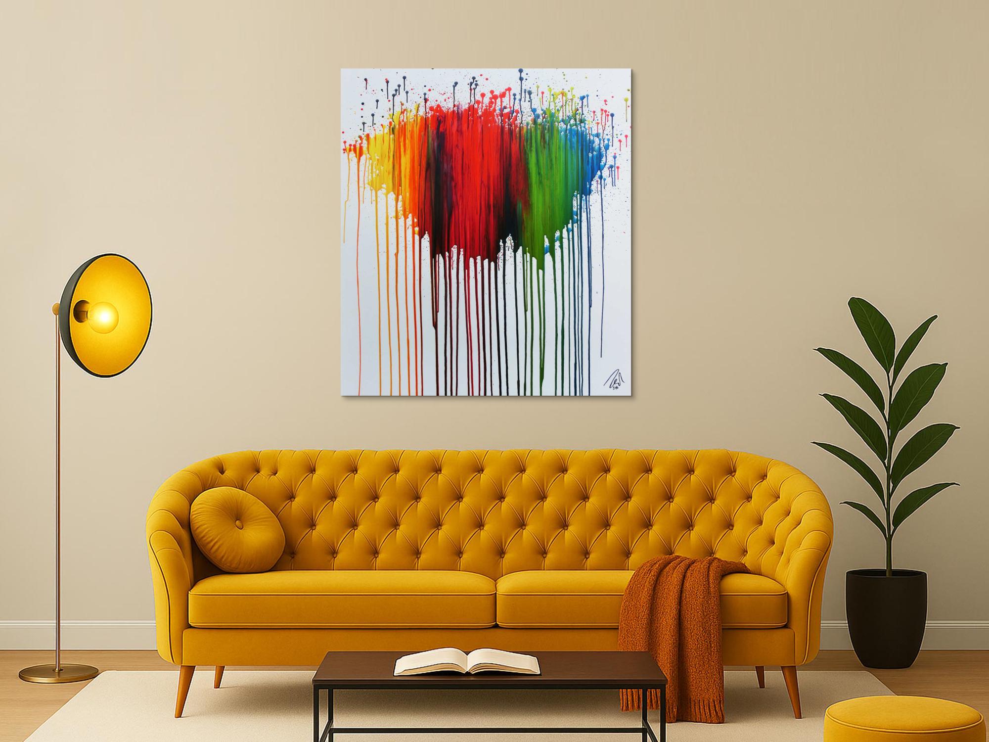 Abstraktes Gemälde bunt moderne zeitgenössisch viele Farben