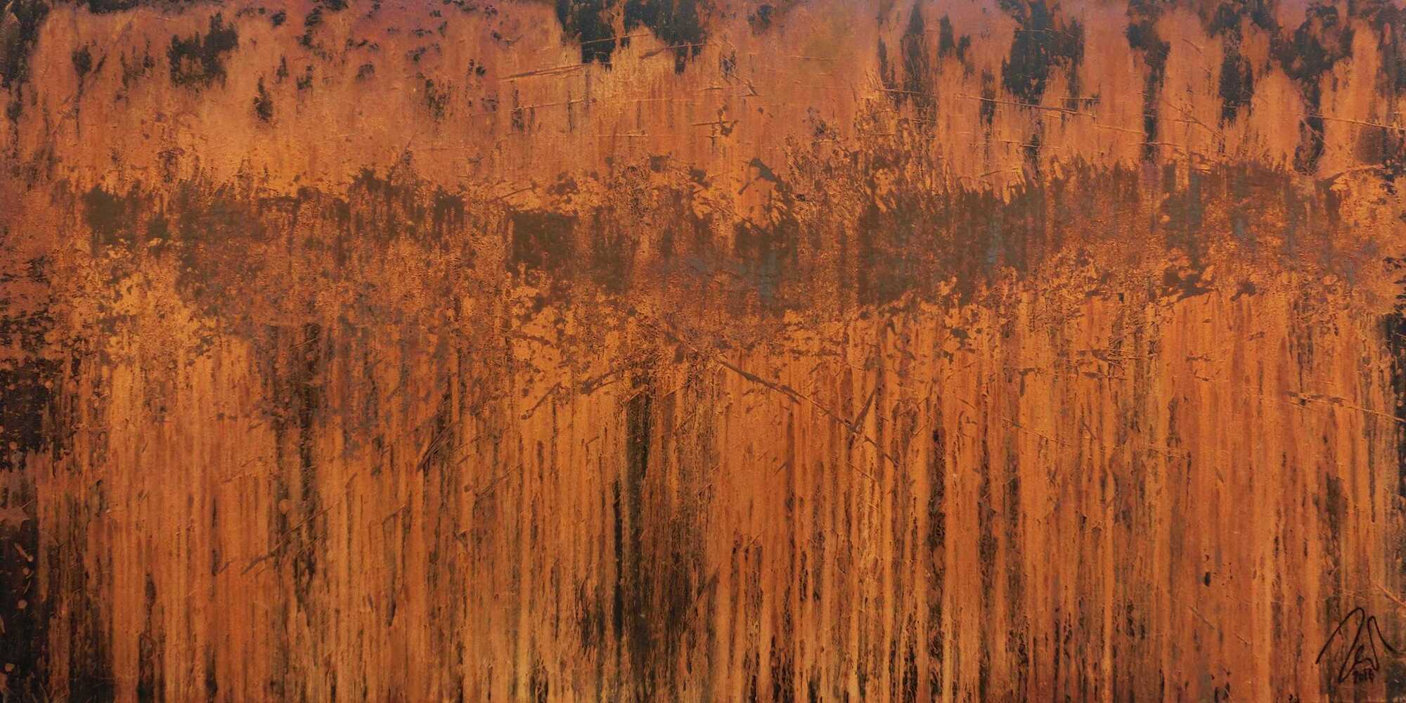 Abstraktes Gemälde aus echtem rost moderne Malerei