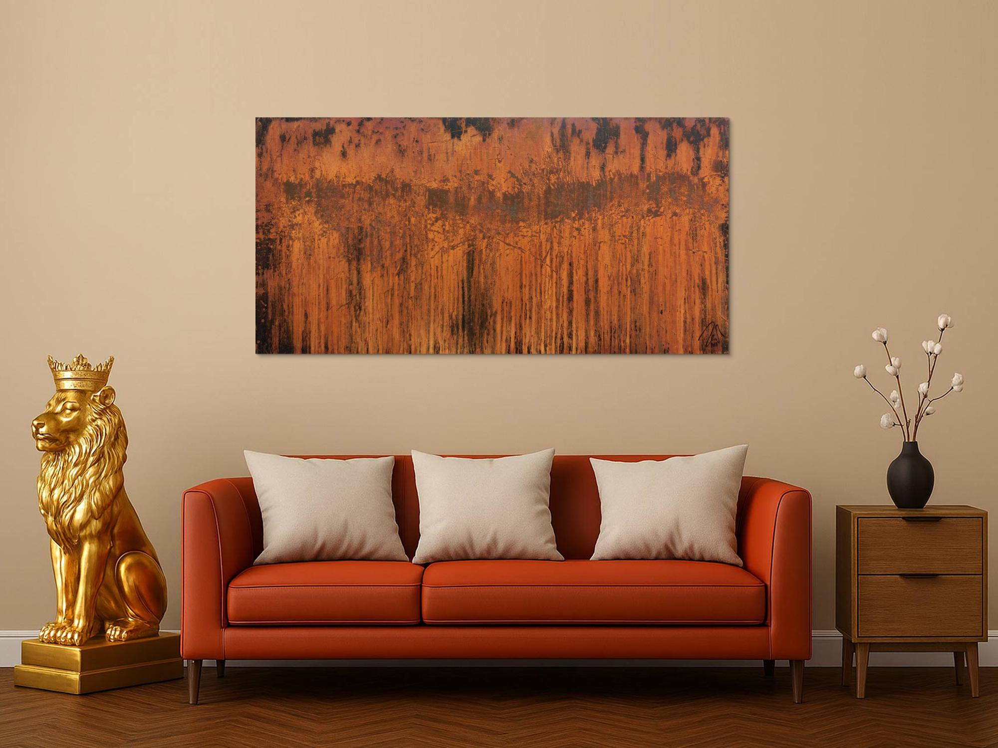 Abstraktes Gemälde aus echtem rost moderne Malerei