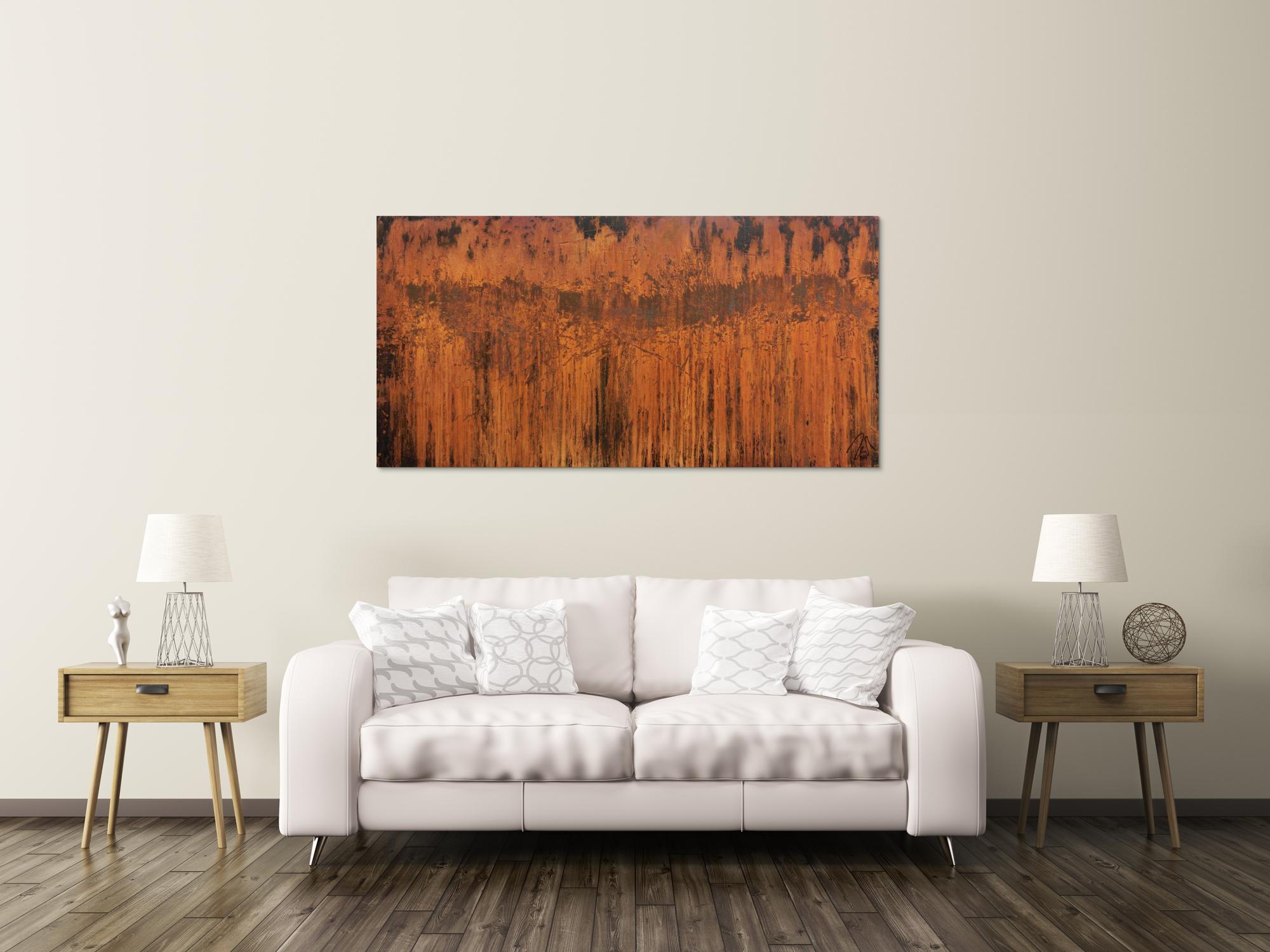 Abstraktes Gemälde aus echtem rost moderne Malerei