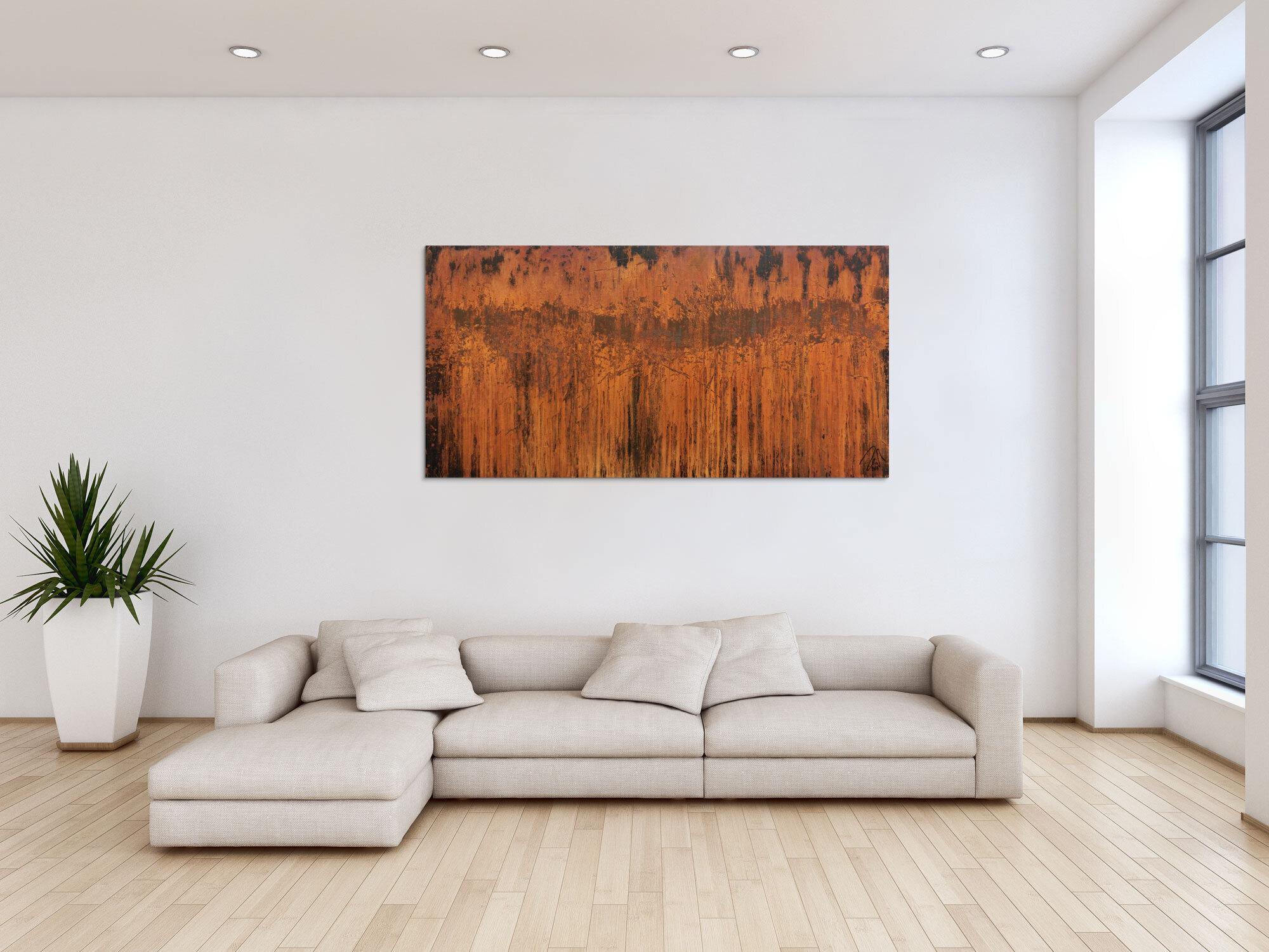 Abstraktes Gemälde aus echtem rost moderne Malerei