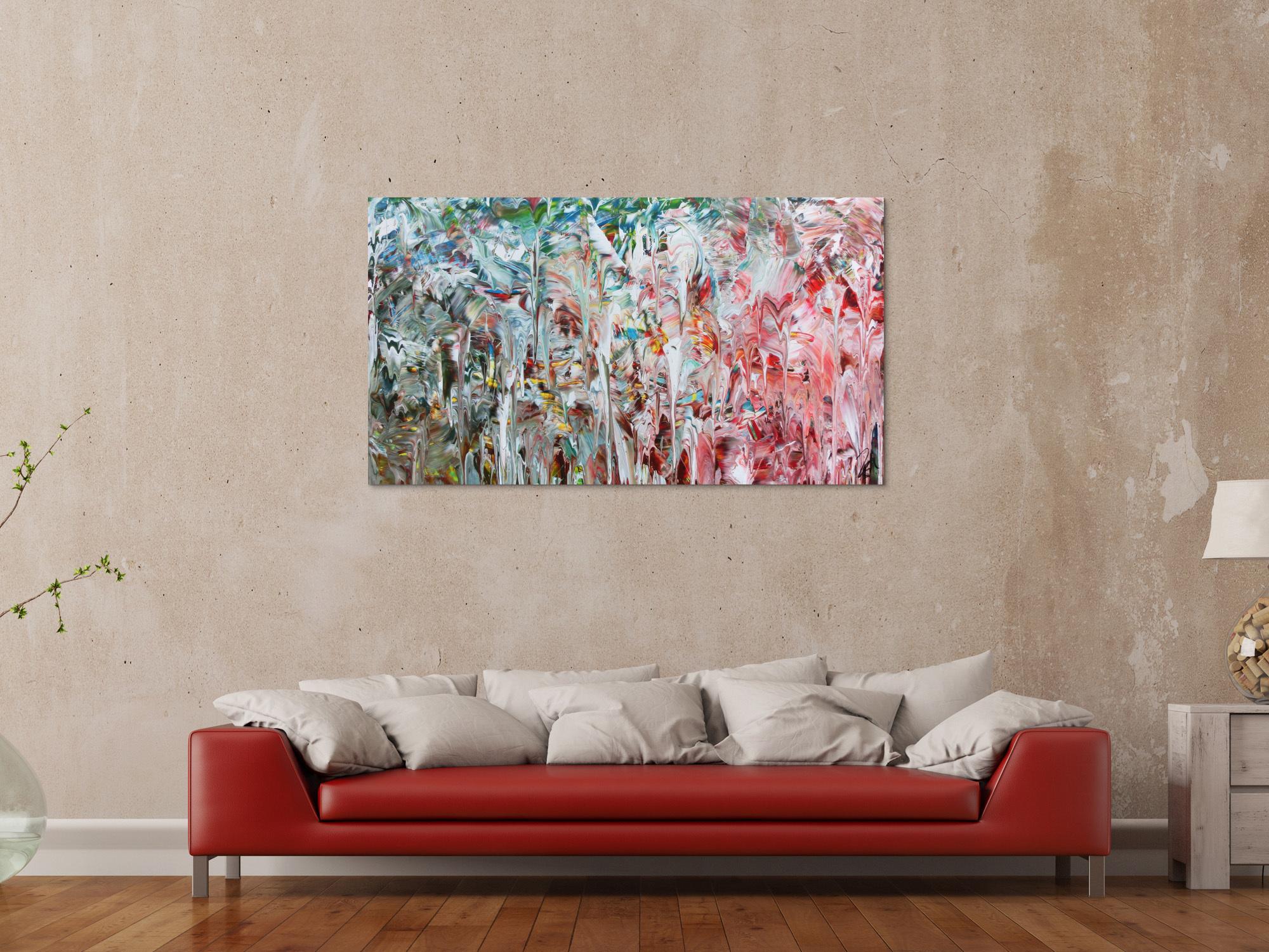 Abstraktes Gemälde mit hellen Farben modernes Acrylbild zeitgenössisch