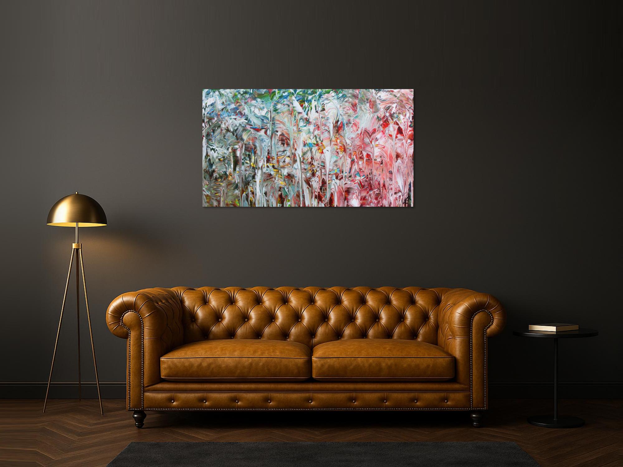 Abstraktes Gemälde mit hellen Farben modernes Acrylbild zeitgenössisch