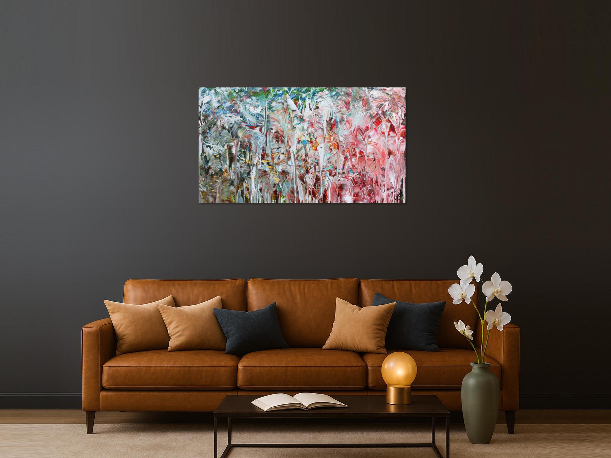 Abstraktes Gemälde mit hellen Farben modernes Acrylbild zeitgenössisch