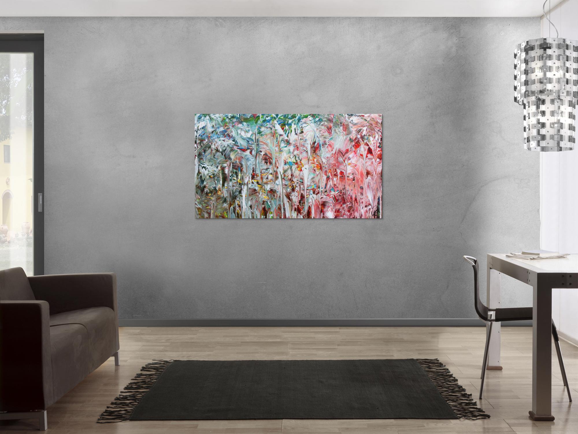 Abstraktes Gemälde mit hellen Farben modernes Acrylbild zeitgenössisch