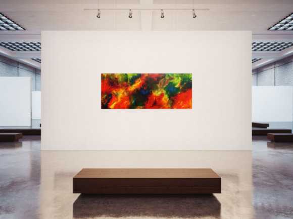 Buntes Acrylbild abstrakt modern in rot gelb blau und grün