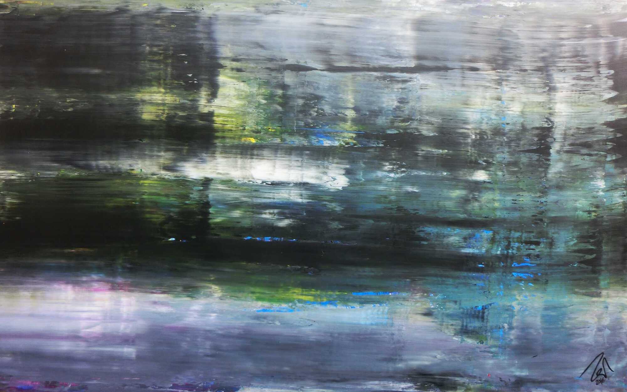 Sehr modernes abstraktes Acrylgemälde schlicht ellegant zeitgenössisch