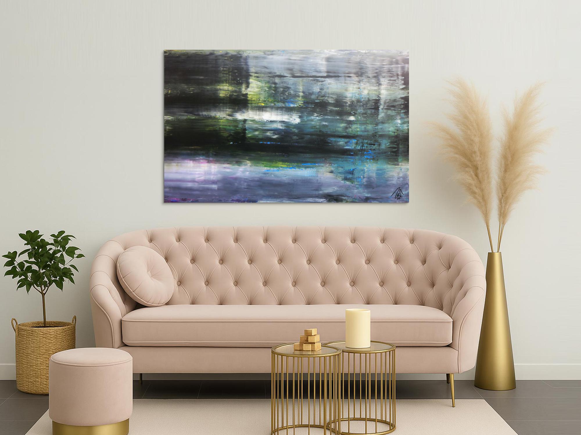 Sehr modernes abstraktes Acrylgemälde schlicht ellegant zeitgenössisch