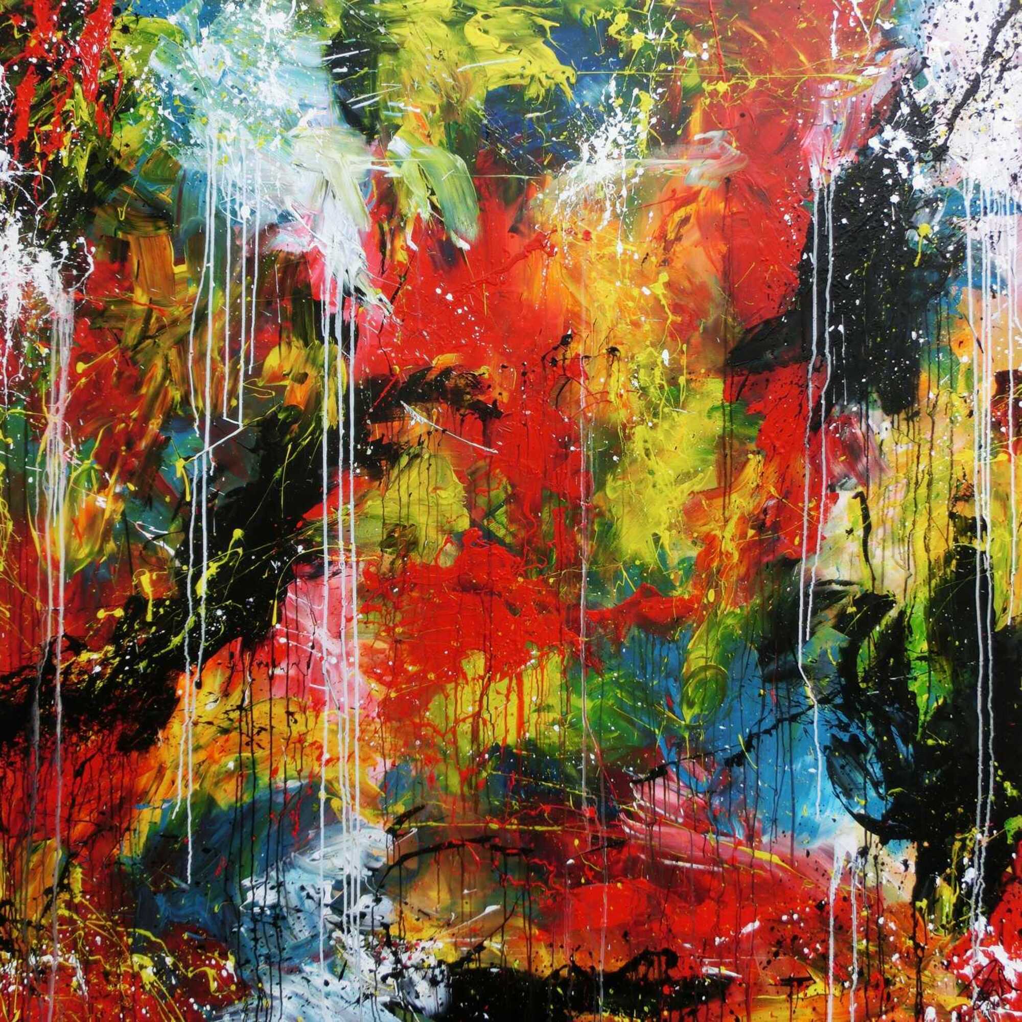 Abstraktes Acrylgemälde zeitgenössisches Bild sehr modern und groß