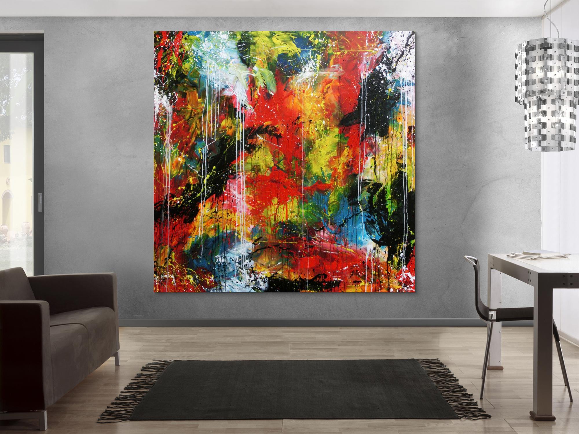 Abstraktes Acrylgemälde zeitgenössisches Bild sehr modern und groß