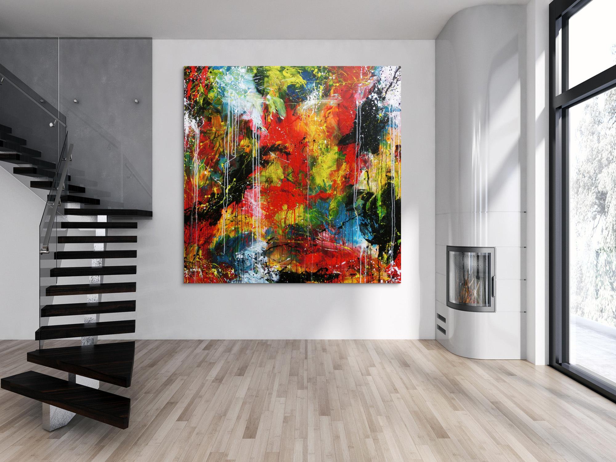 Abstraktes Acrylgemälde zeitgenössisches Bild sehr modern und groß