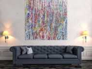 Abstraktes Acrylgemälde bunt hell modern schlicht quadratisch