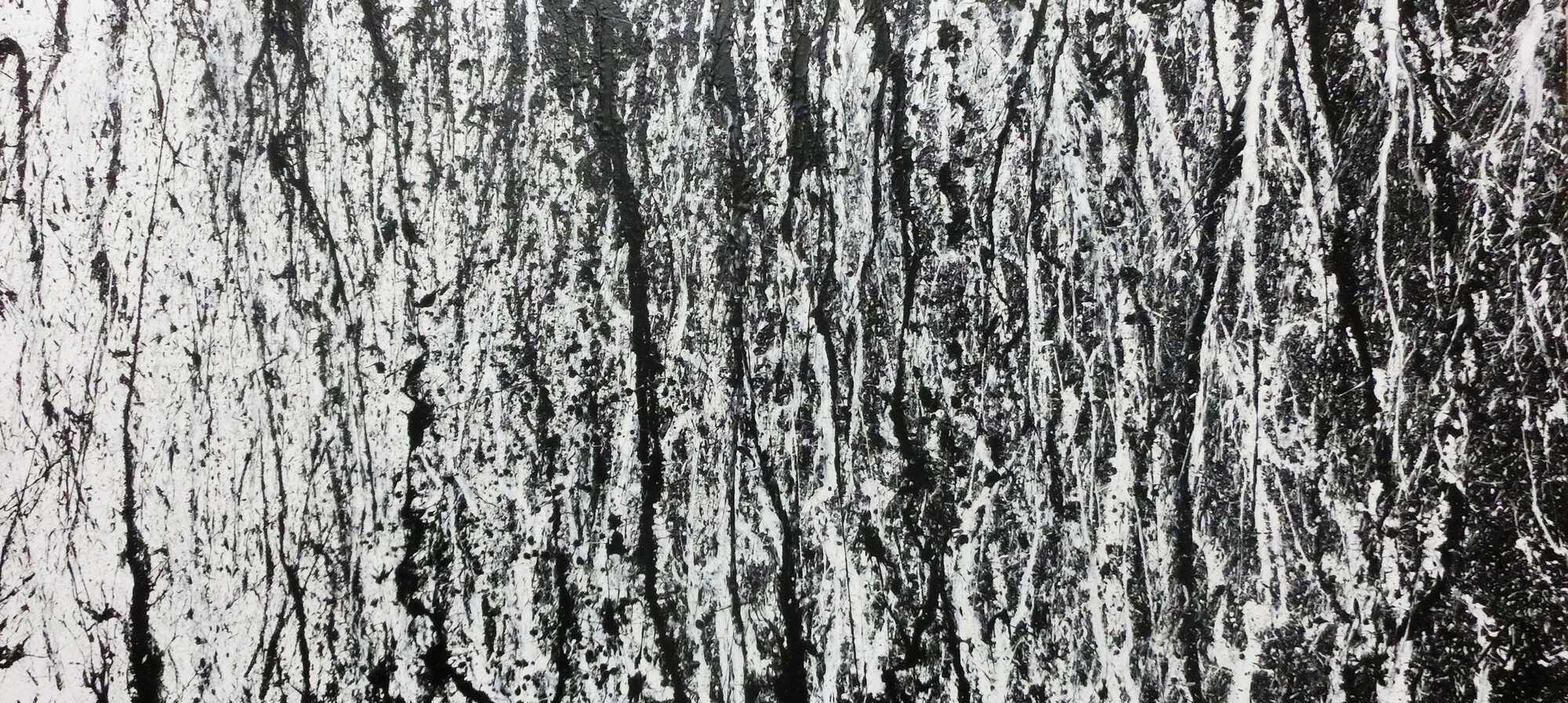 Abstraktes Acrylbild in schwarz weiß modernes Gemälde schlicht