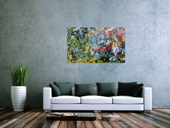 Buntes abstraktes Acrylgemälde modern mit vielen Farben