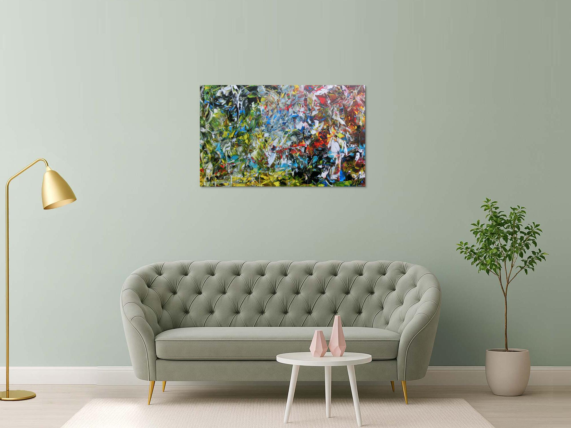 Buntes abstraktes Acrylgemälde modern mit vielen Farben