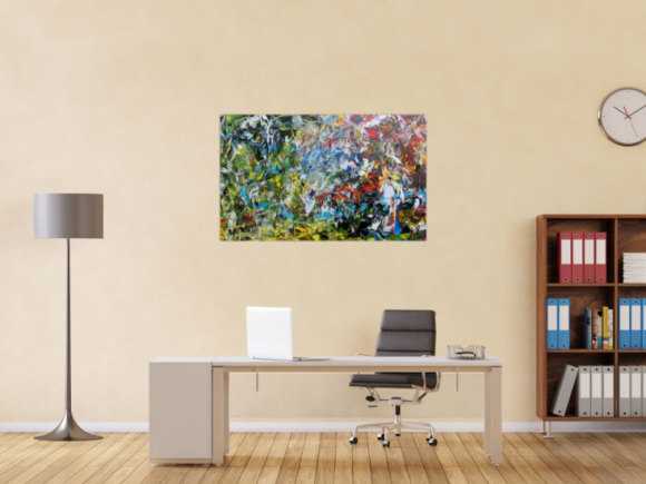 Buntes abstraktes Acrylgemälde modern mit vielen Farben
