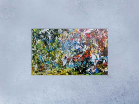 Buntes abstraktes Acrylgemälde modern mit vielen Farben