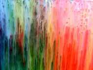 Detailaufnahme Buntes abstraktes Gemälde modernes Acrylbild mit vielen Farben Regenbogen