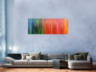 Buntes abstraktes Gemälde modernes Acrylbild mit vielen Farben Regenbogen