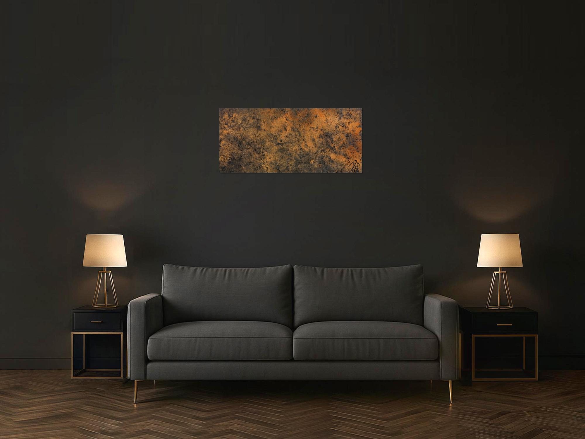 Modernes abstraktes Gemälde aus echtem Rost schlicht minimalistisch