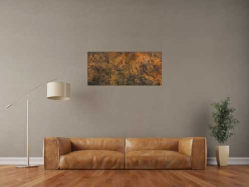 Modernes abstraktes Gemälde aus echtem Rost schlicht minimalistisch