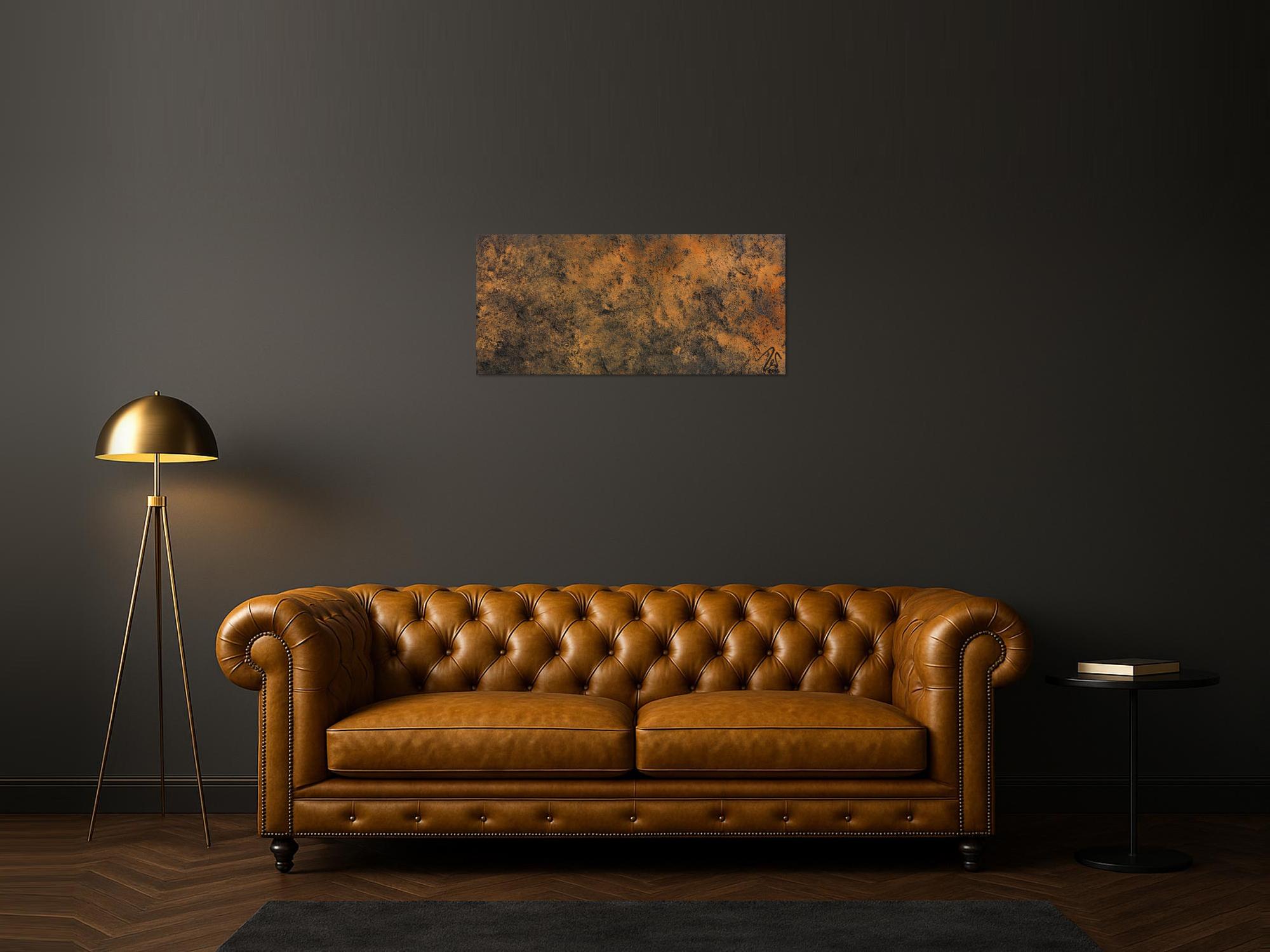 Modernes abstraktes Gemälde aus echtem Rost schlicht minimalistisch