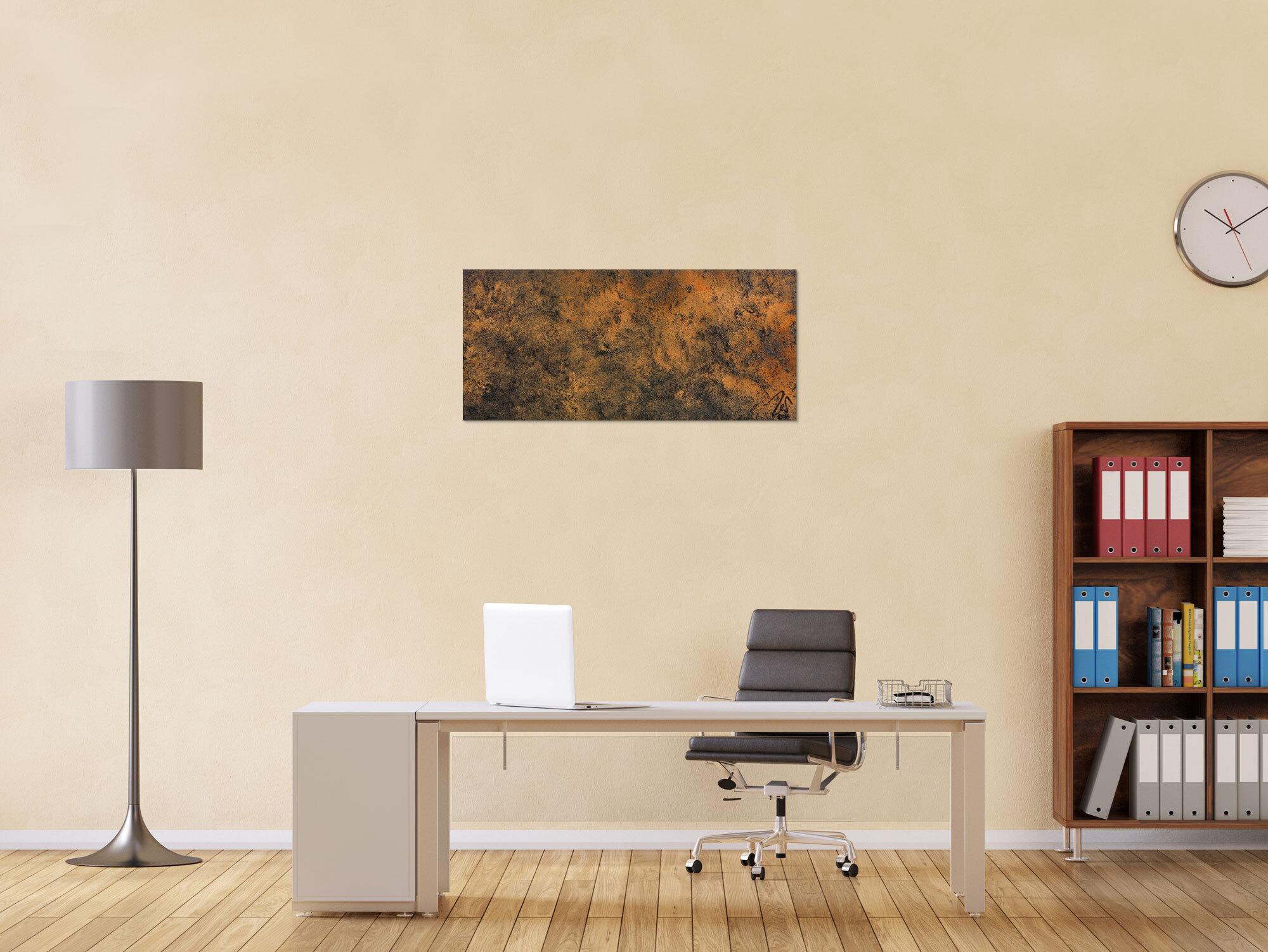 Modernes abstraktes Gemälde aus echtem Rost schlicht minimalistisch