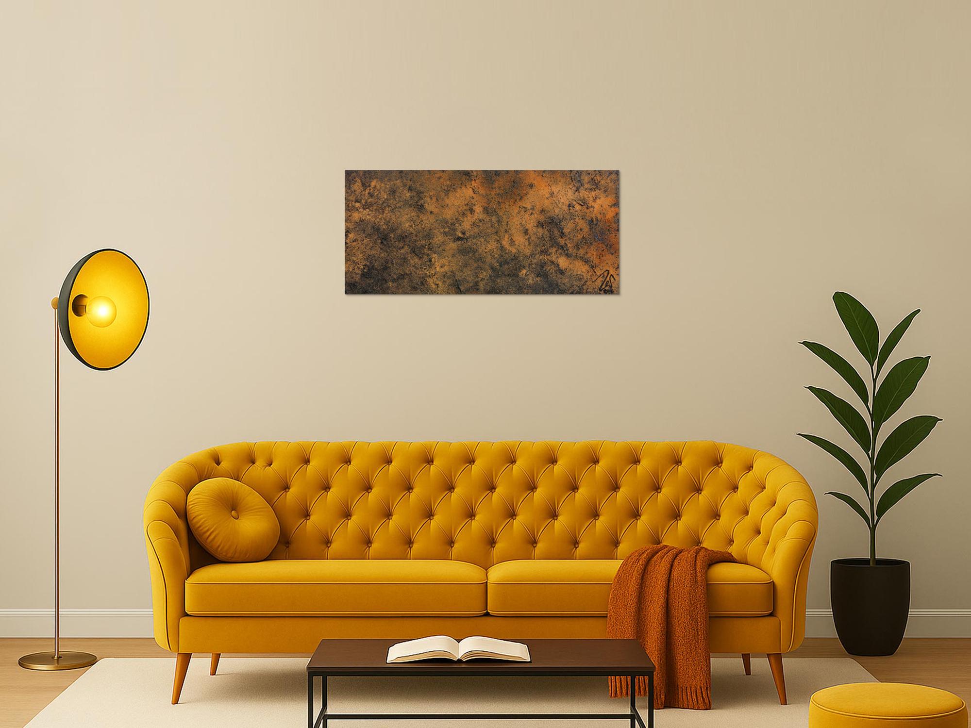 Modernes abstraktes Gemälde aus echtem Rost schlicht minimalistisch