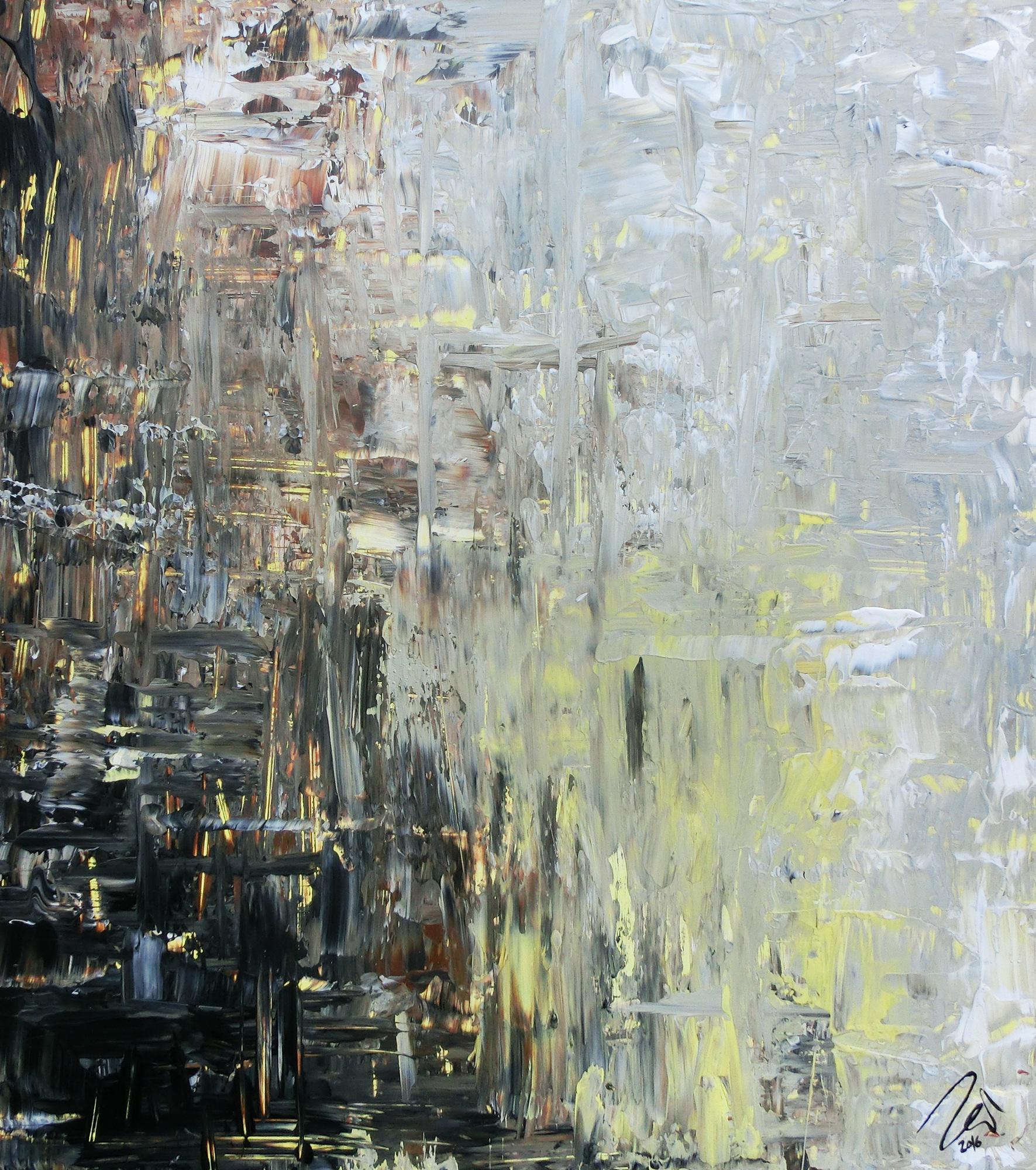 Abstraktes Gemälde modern mediterrane Farben