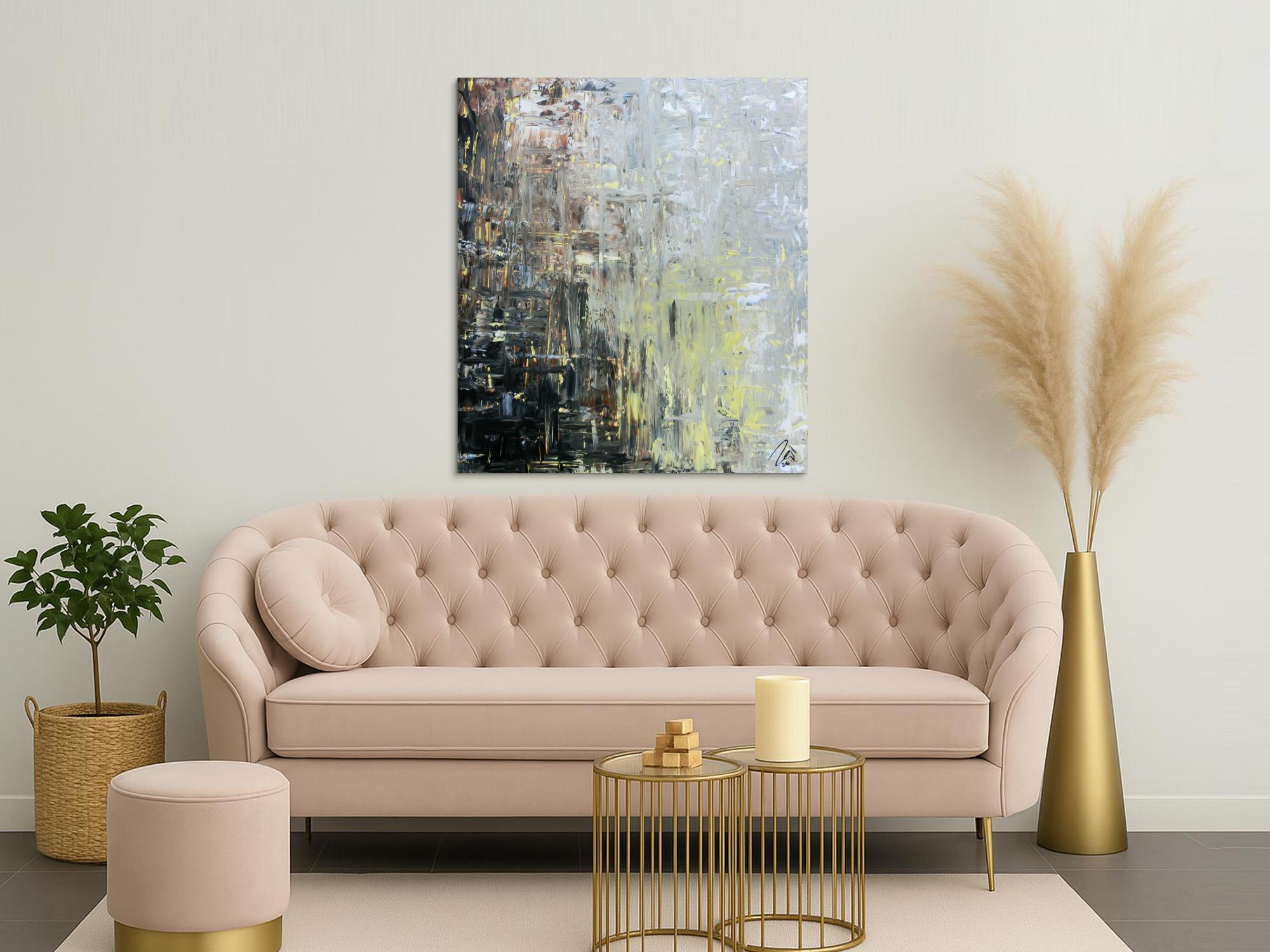 Abstraktes Gemälde modern mediterrane Farben