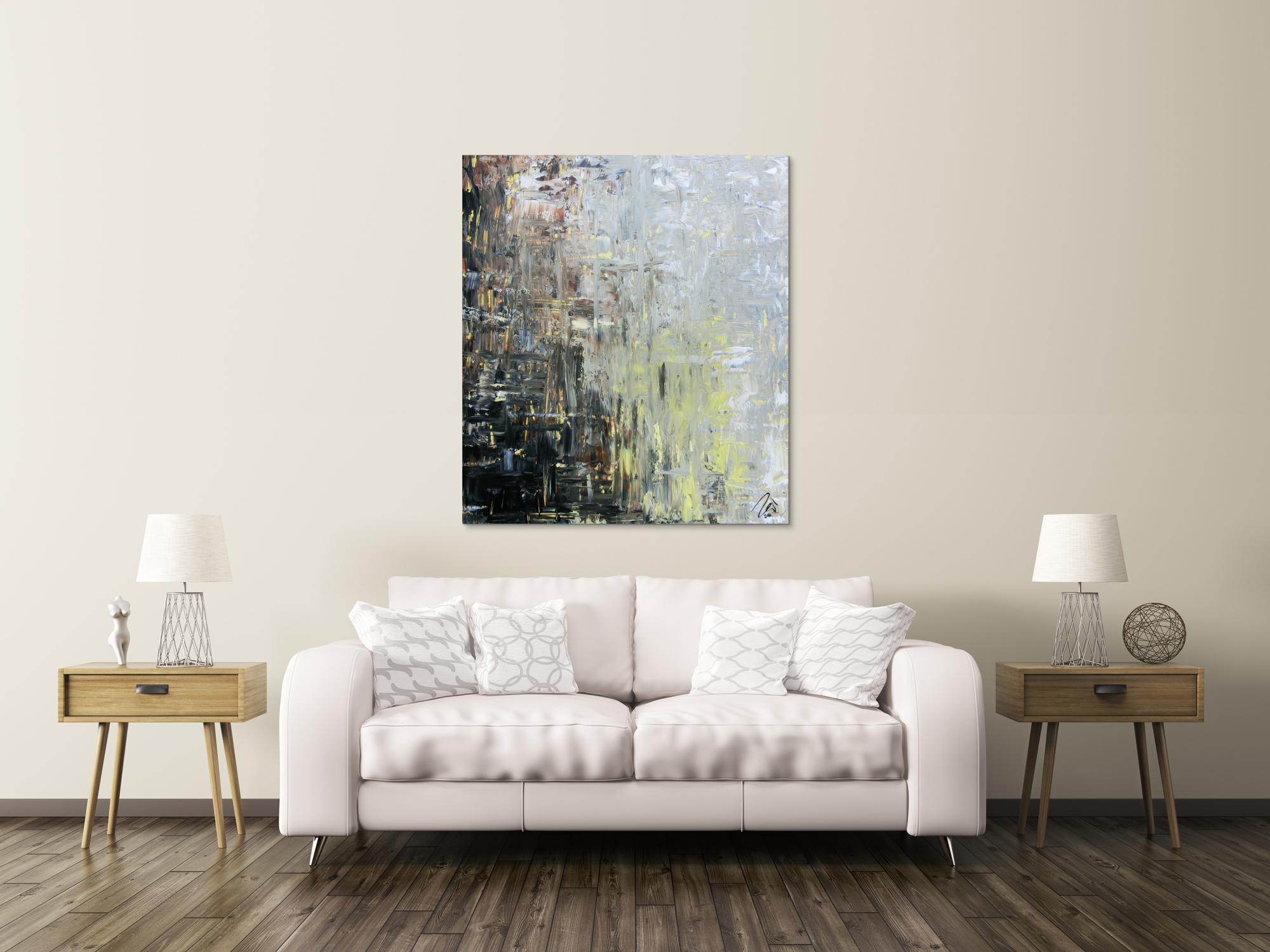 Abstraktes Gemälde modern mediterrane Farben