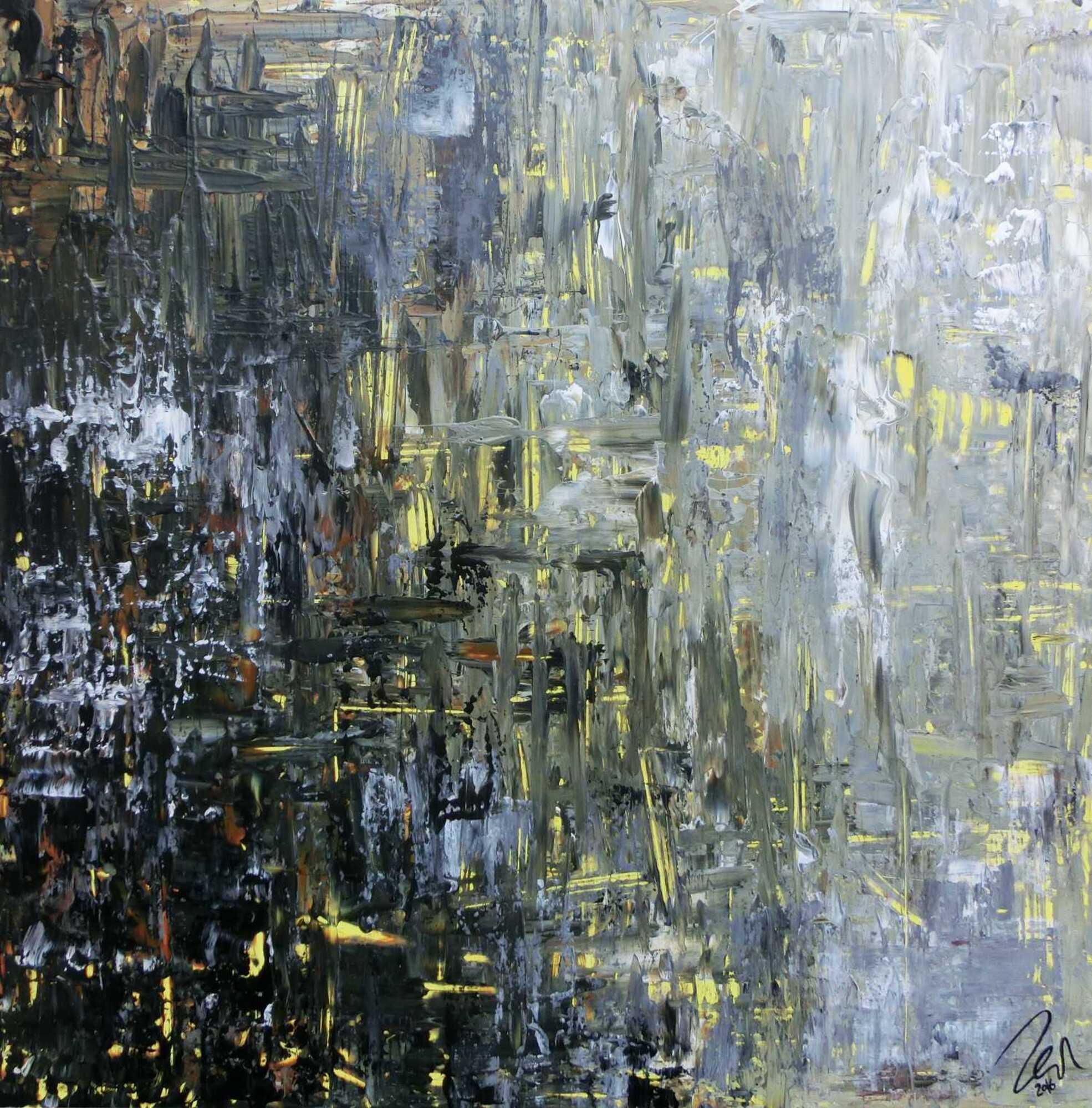 Modernes Gemälde abstrakt schlicht dunkle und helle Farben