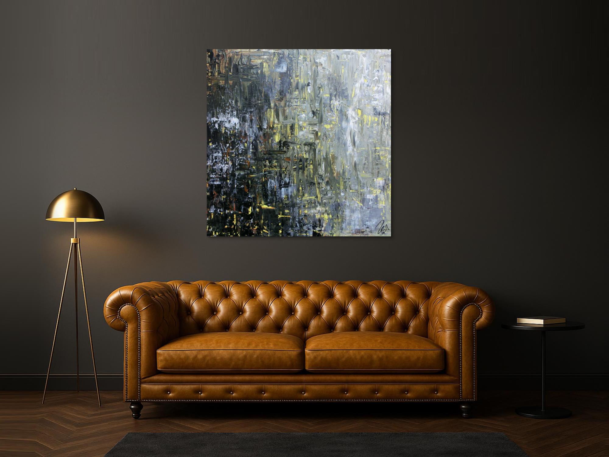 Modernes Gemälde abstrakt schlicht dunkle und helle Farben