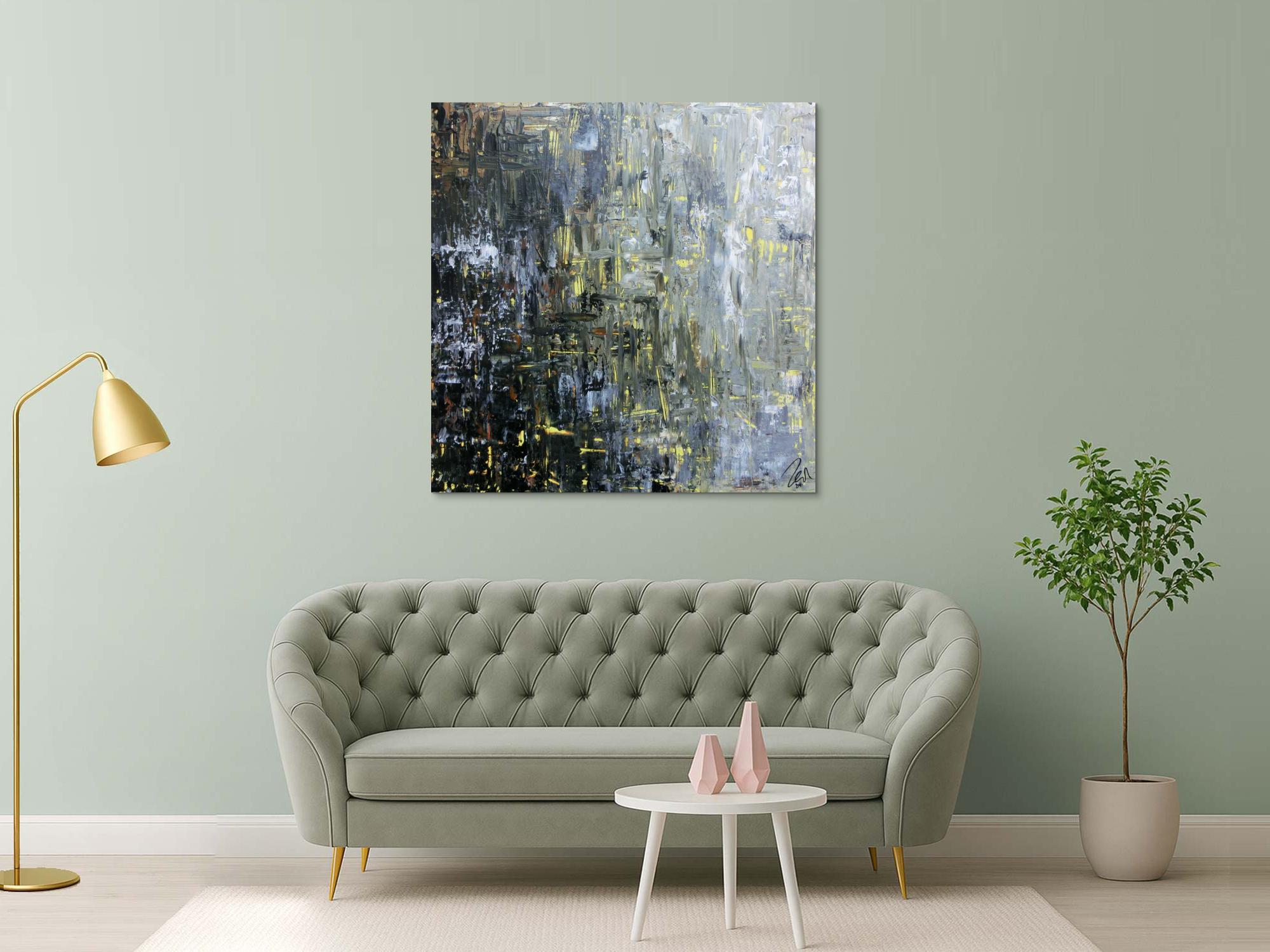 Modernes Gemälde abstrakt schlicht dunkle und helle Farben