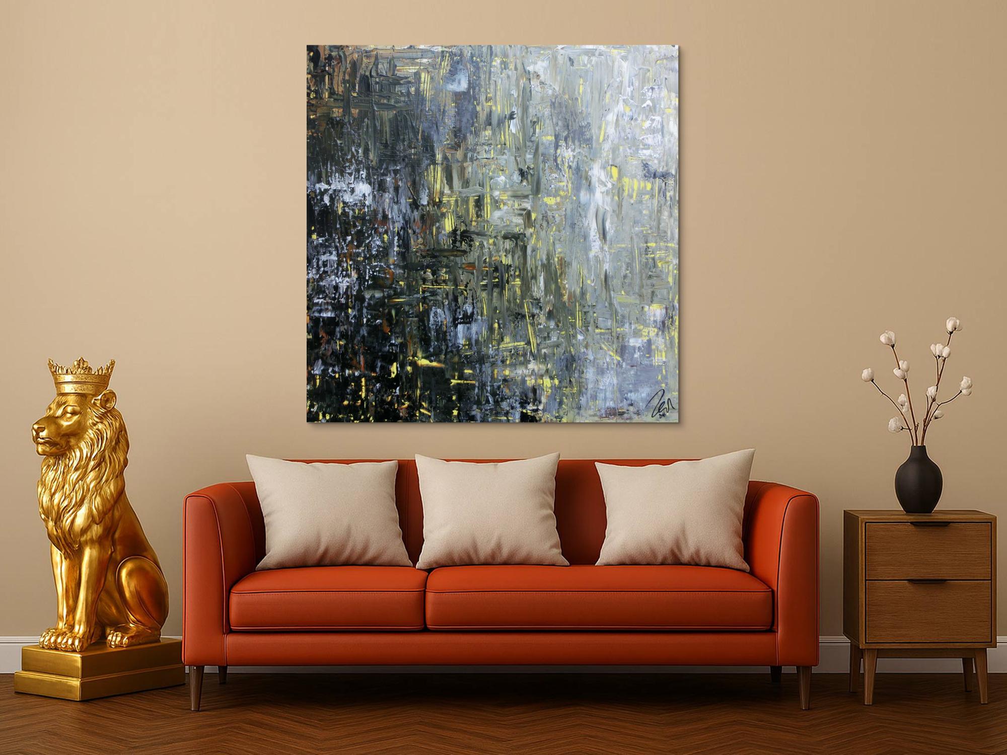 Modernes Gemälde abstrakt schlicht dunkle und helle Farben