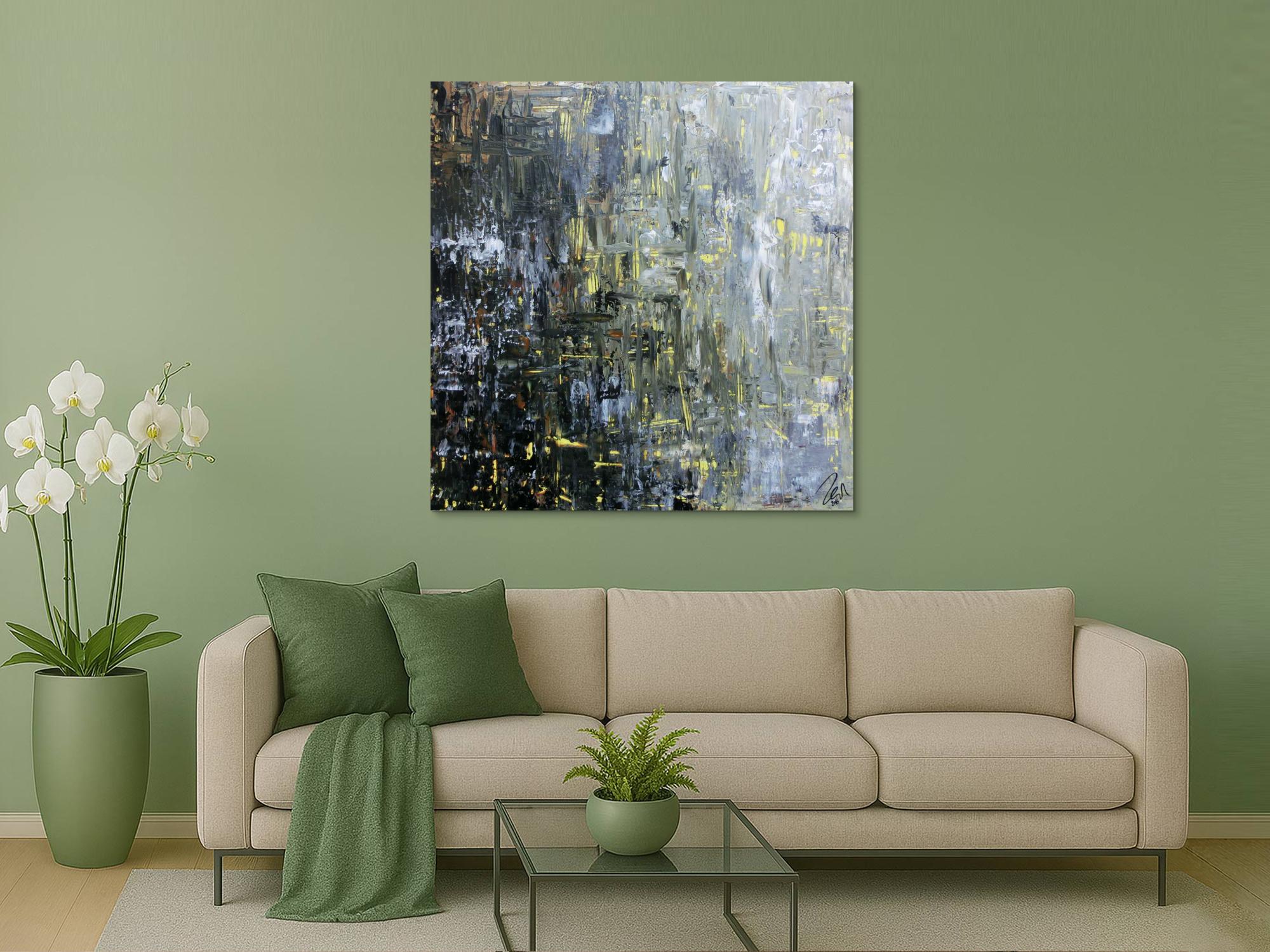 Modernes Gemälde abstrakt schlicht dunkle und helle Farben