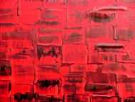 Detailaufnahme Abstraktes Gemälde sehr modern rot schwarz schlicht Spachteltechnik