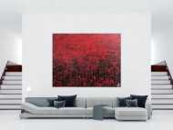 Abstraktes Gemälde sehr modern rot schwarz schlicht Spachteltechnik