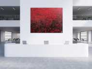 Abstraktes Gemälde sehr modern rot schwarz schlicht Spachteltechnik