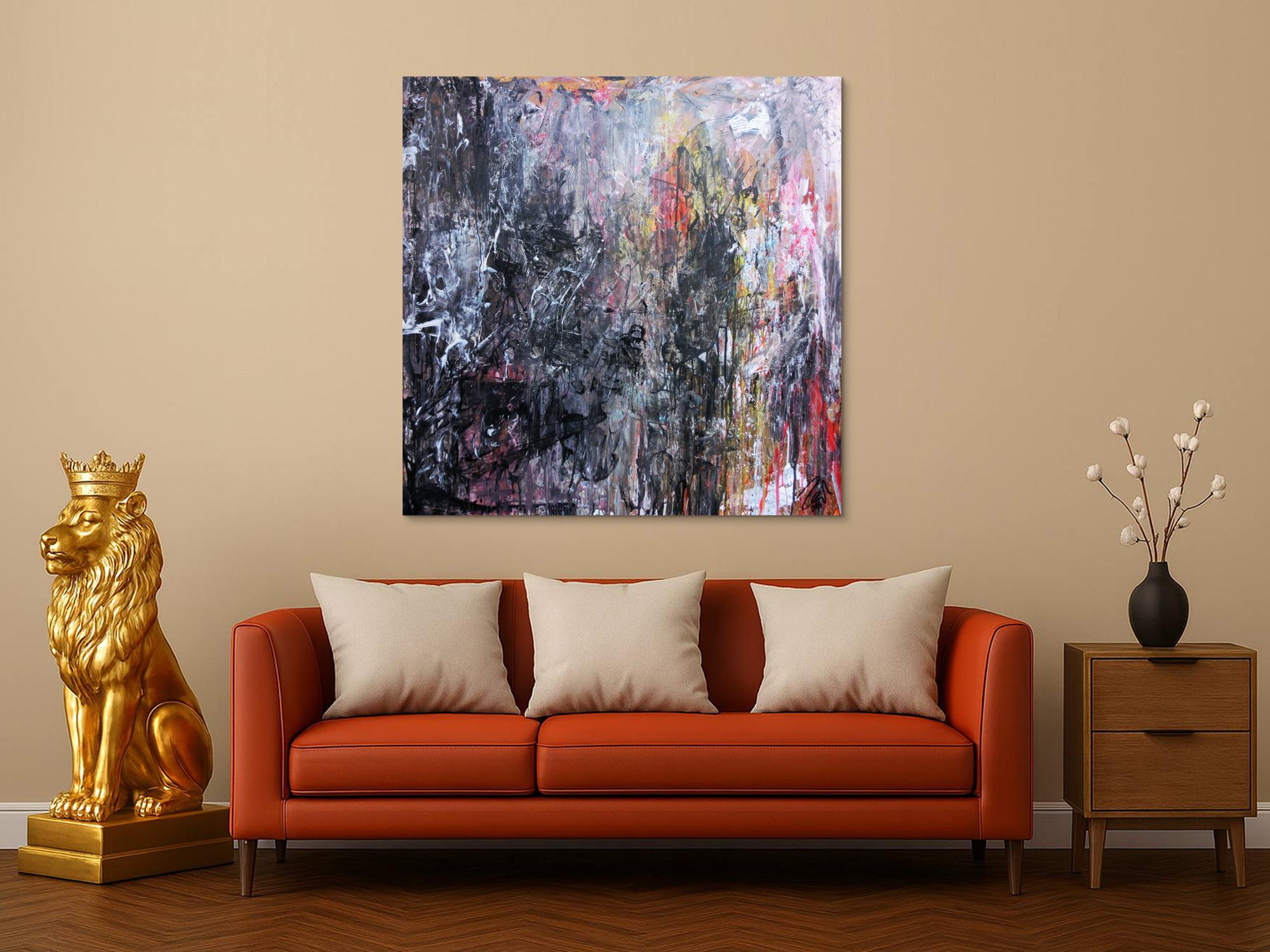 Abstraktes Gemälde aus Acryl dunkel und hell sehr modern Meisterwerk