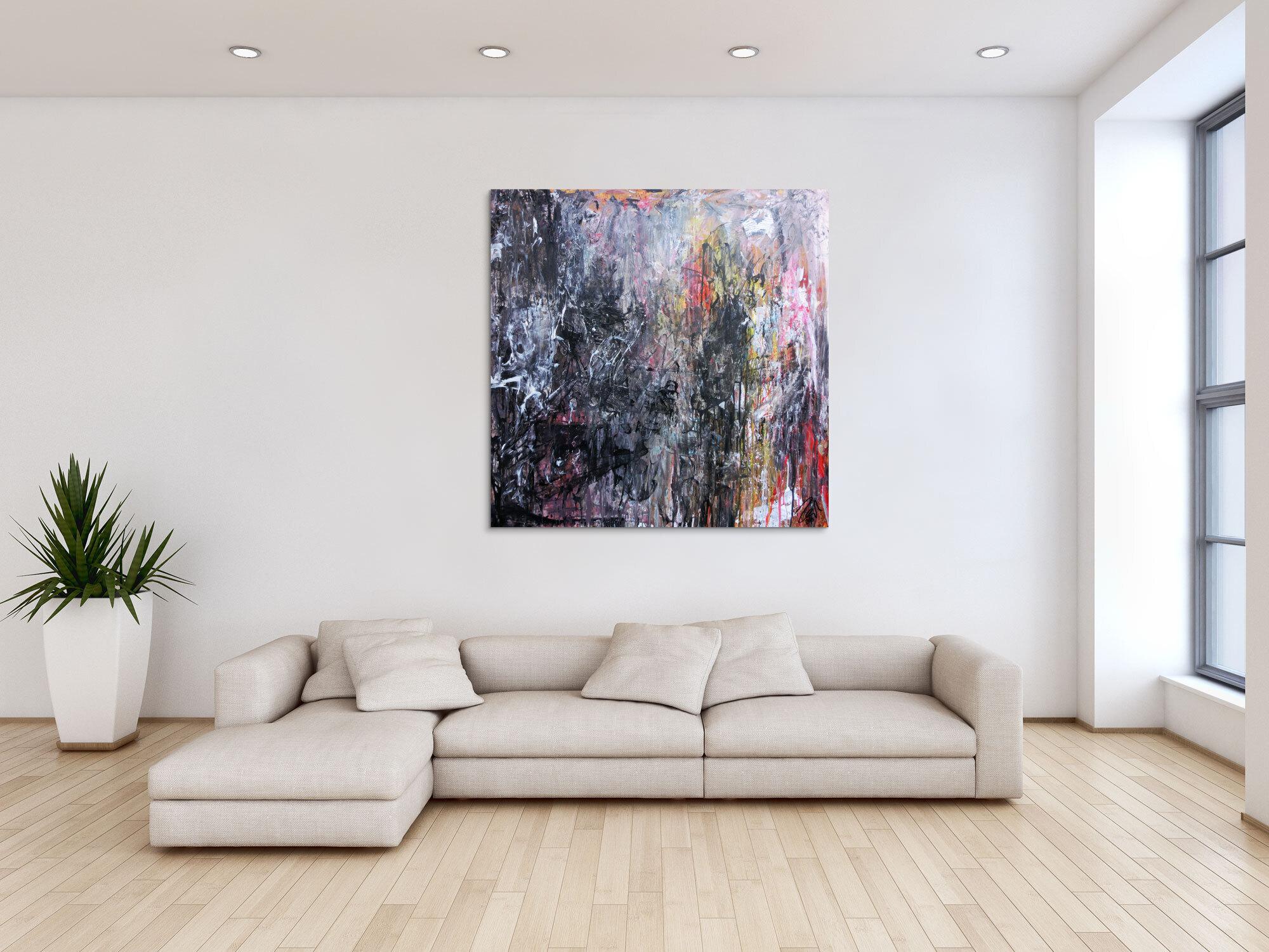 Abstraktes Gemälde aus Acryl dunkel und hell sehr modern Meisterwerk