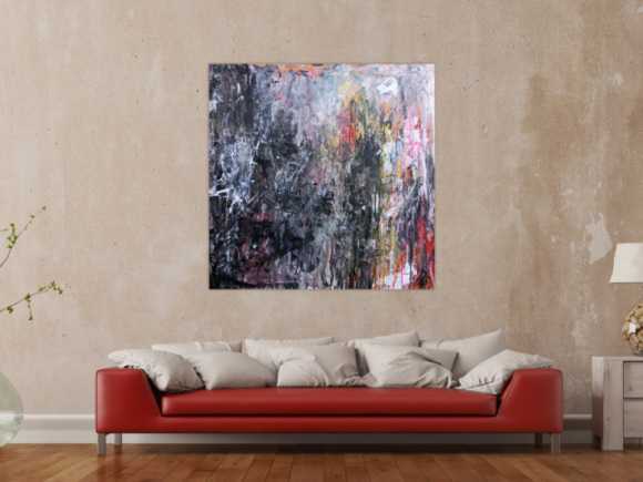 Abstraktes Gemälde aus Acryl dunkel und hell sehr modern Meisterwerk