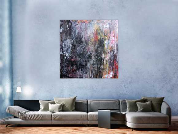 Abstraktes Gemälde aus Acryl dunkel und hell sehr modern Meisterwerk