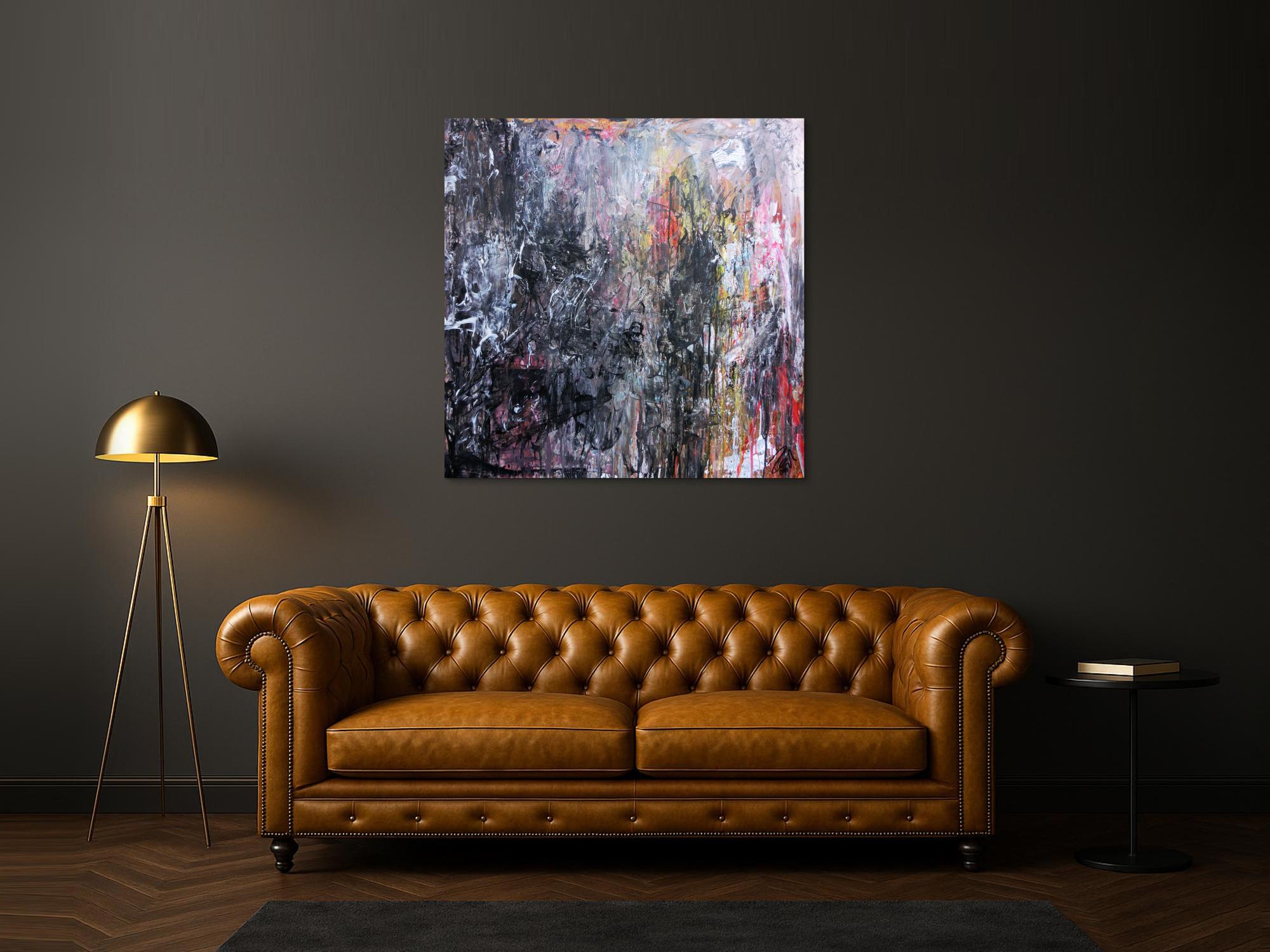 Abstraktes Gemälde aus Acryl dunkel und hell sehr modern Meisterwerk