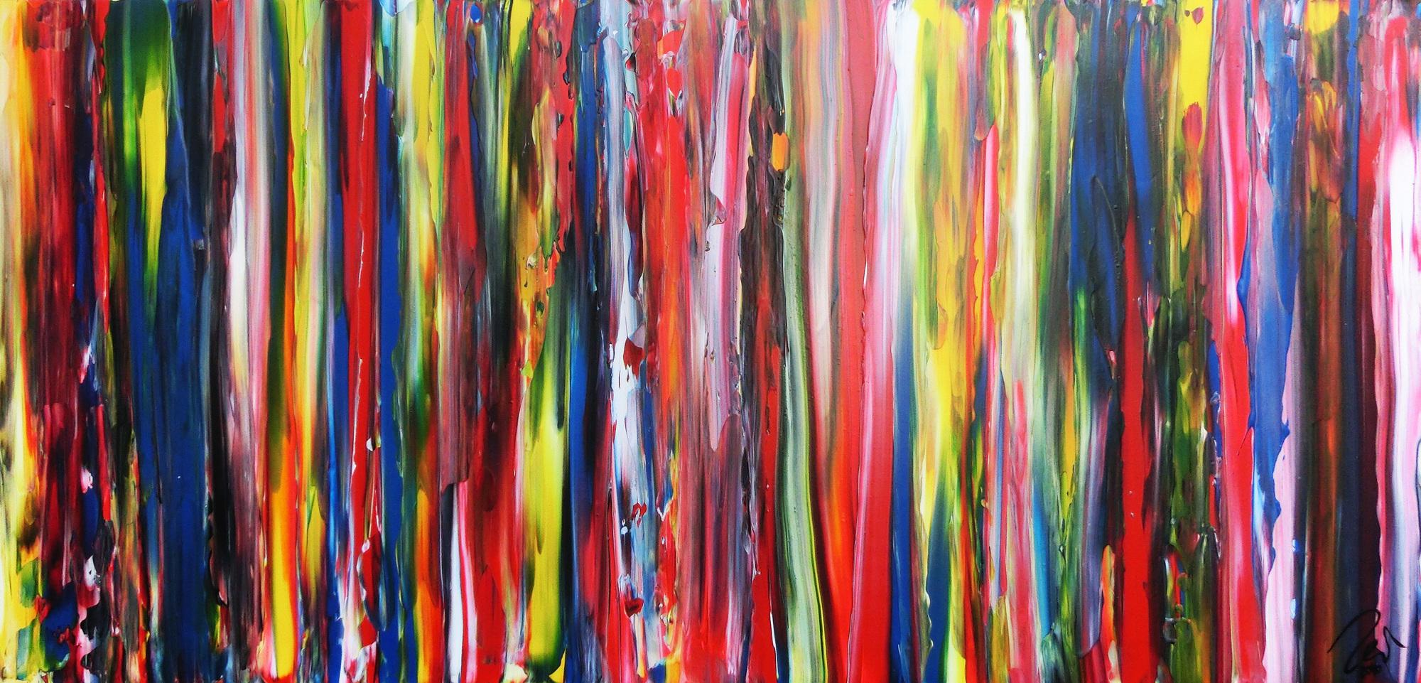 Buntes abstraktes Acrylbild modernes Gemälde bunte Streifen