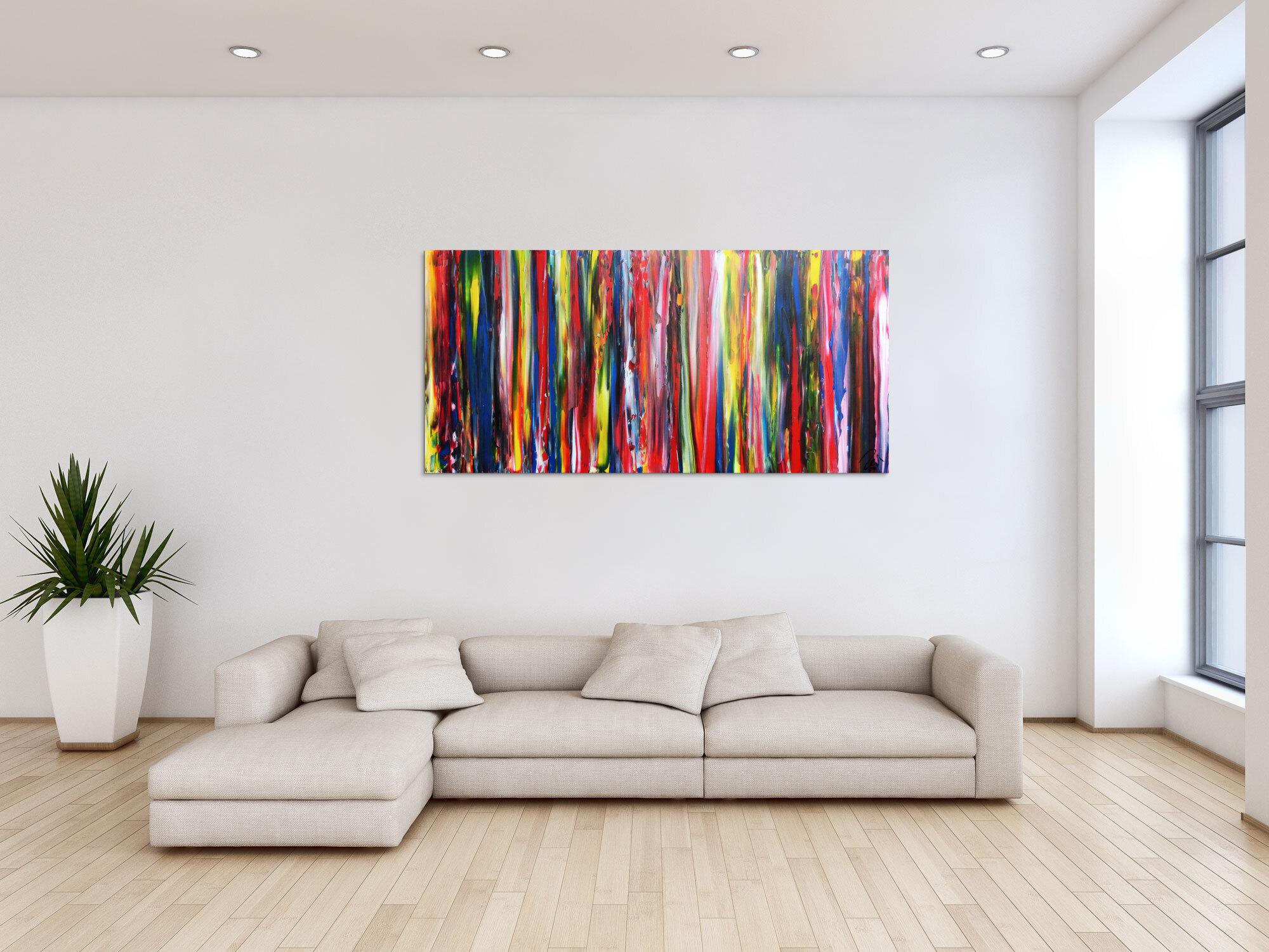 Buntes abstraktes Acrylbild modernes Gemälde bunte Streifen